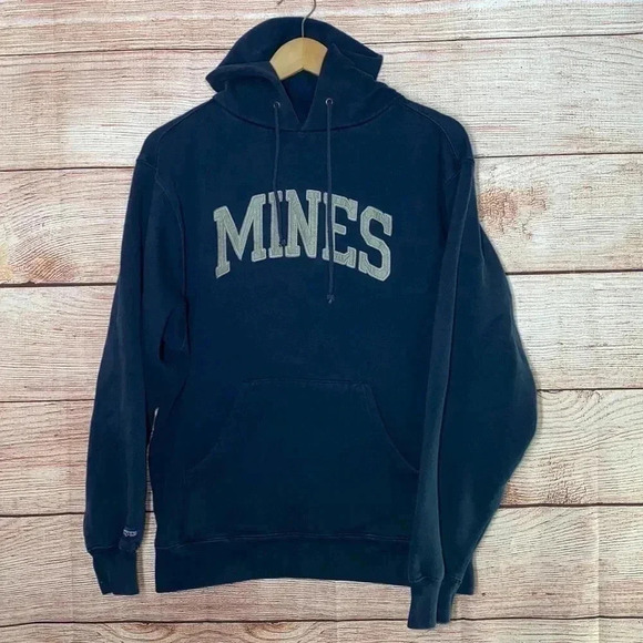 JANSPORT Navy Hoodie MINES Medium - Picture 1 of 5